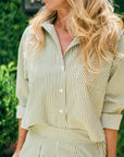 MASON'S DAUGHTER | Olivia Short, Olive & Ivory Seersucker