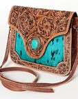 American Darling Small Crossbody Hand Tooled Hair On Genuine Leather Western Women Bag Handbag Purse | for Cute