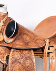 Western Horse Wade Buckstitch Saddle American Leather Trail Barrel Racing Hilason Antique Tan
