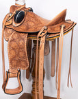 Western Horse Wade Buckstitch Saddle American Leather Trail Barrel Racing Hilason Antique Tan
