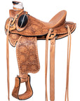 Western Horse Wade Buckstitch Saddle American Leather Trail Barrel Racing Hilason Antique Tan