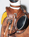 Western Horse Saddle American Leather Wade Ranch Roping Dark Brown Hilason