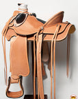 Western Horse Saddle American Leather Wade Ranch Roping Basketweave Tan Hilason