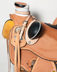 Western Horse Saddle American Leather Wade Ranch Roping Basketweave Tan Hilason