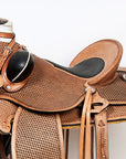 Western Horse Saddle American Leather Wade Ranch Roping Basketweave Brown Hilason