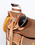 Western Horse Saddle American Leather Wade Ranch Roping Basketweave Brown Hilason
