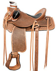 Western Horse Saddle American Leather Wade Ranch Roping Basketweave Brown Hilason