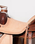 Western Horse Basketweave Saddle American Leather Wade Ranch Roping Brown Hilason