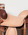 Western Horse Basketweave Saddle American Leather Wade Ranch Roping Brown Hilason