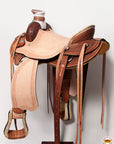 Western Horse Basketweave Saddle American Leather Wade Ranch Roping Brown Hilason