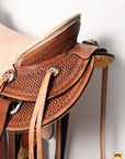Western Horse Basketweave Saddle American Leather Wade Ranch Roping Brown Hilason