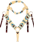 Hilason Horse 100% Wool Headstall Breast Collar Tack Woven Off White