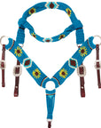 Hilason Horse 100% Wool Headstall Breast Collar Tack Woven Off White