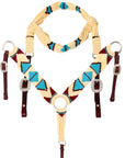Hilason Horse 100% Wool Headstall Breast Collar Tack Woven Off White