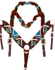 Hilason Horse 100% Wool Headstall Breast Collar Tack Woven Off White