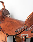 HILASON Flex Tree Western Horse Saddle in American Leather Barrel Trail | for Horses