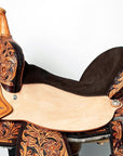 Flex Tree Western Horse Saddle In American Leather Barrel Trail Hilason