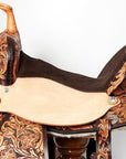 Flex Tree Western Horse Saddle In American Leather Barrel Trail Hilason