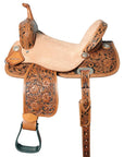 Flex Tree Western Horse Saddle In American Leather Barrel Trail Hilason