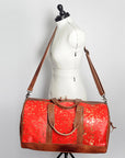 American Darling ADBGS174C Duffel Hair On Genuine Leather Women Bag Western Handbag Purse