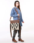 ADBG861B American Darling Hand Tooled Saddle Blanket Genuine Leather Women Bag Western Handbag Purse