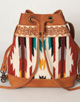 ADBG862A American Darling Hand Tooled Saddle Blanket Genuine Leather Women Bag Western Handbag Purse