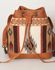 ADBG862B American Darling Hand Tooled Saddle Blanket Genuine Leather Women Bag Western Handbag Purse
