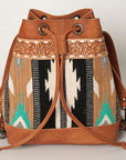 ADBG862C American Darling Hand Tooled Saddle Blanket Genuine Leather Women Bag Western Handbag Purse