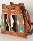 ADBG862C American Darling Hand Tooled Saddle Blanket Genuine Leather Women Bag Western Handbag Purse