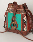 ADBG862F American Darling Hand Tooled Saddle Blanket Genuine Leather Women Bag Western Handbag Purse