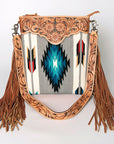 American Darling Cross Body Hand Tooled Saddle Blanket Genuine Leather Women Bag Western Handbag Purse