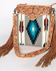 American Darling Cross Body Hand Tooled Saddle Blanket Genuine Leather Women Bag Western Handbag Purse