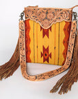 American Darling Cross Body Hand Tooled Saddle Blanket Genuine Leather Women Bag Western Handbag Purse