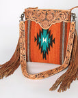 American Darling Cross Body Hand Tooled Saddle Blanket Genuine Leather Women Bag Western Handbag Purse
