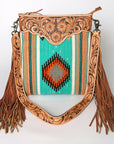 American Darling Cross Body Hand Tooled Saddle Blanket Genuine Leather Women Bag Western Handbag Purse
