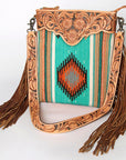 American Darling Cross Body Hand Tooled Saddle Blanket Genuine Leather Women Bag Western Handbag Purse
