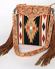 American Darling Cross Body Hand Tooled Saddle Blanket Genuine Leather Women Bag Western Handbag Purse