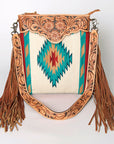 American Darling Cross Body Hand Tooled Saddle Blanket Genuine Leather Women Bag Western Handbag Purse