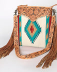 American Darling Cross Body Hand Tooled Saddle Blanket Genuine Leather Women Bag Western Handbag Purse