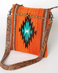 American Darling ADBG865 Large Crossbody Saddle Blanket Genuine Leather Women Bag Western Handbag Purse
