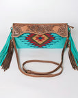 American Darling Hand Tooled Saddle Blanket Genuine Leather Women Bag Western Handbag Purse