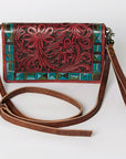 American Darling ORGANISER Upcycled Wool Genuine Leather women bag western handbag purse