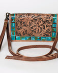 American Darling ORGANISER Upcycled Wool Genuine Leather women bag western handbag purse