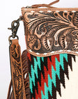 American Darling Signature Crossbody Hand Tooled Saddle Blanket Genuine Leather Women Bag Western Handbag Purse