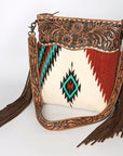 American Darling Signature Crossbody Hand Tooled Saddle Blanket Genuine Leather Women Bag Western Handbag Purse