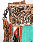 American Darling Signature Crossbody Hand Tooled Saddle Blanket Genuine Leather Women Bag Western Handbag Purse