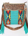 American Darling Signature Crossbody Hand Tooled Saddle Blanket Genuine Leather Women Bag Western Handbag Purse