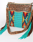 American Darling Signature Crossbody Hand Tooled Saddle Blanket Genuine Leather Women Bag Western Handbag Purse