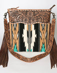 American Darling Signature Crossbody Hand Tooled Saddle Blanket Genuine Leather Women Bag Western Handbag Purse