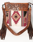 American Darling ADBGZ569A Signature Crossbody Hand Tooled Saddle Blanket Genuine Leather Women Bag Western Handbag Purse